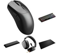 GLORIOUS Series 2 Pro Ratón Gaming 8K + Teclado GMMK 3 Pro 65% HE Inalámbrico Negro (US) + Auriculares GHS Eternal 1PC + Alfombrilla GMP 2 XL + Reposamuñecas de Tela Acolchado