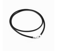 Glory Qin - Cadena de cuerda trenzada de seda negra chapada en plata de ley 925 con cierre de cordón