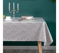 GLORY SEASON Mantel 100% Impermeable y a Prueba de Aceite, Tejido Jacquard, Resistente a Las Manchas, 55 x 102 Pulgadas, Rectangular, Revestimiento de Vinilo TPU, Mantel Decorativo rústico para Mesa