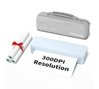 Gloryang Impresora portátil inalámbrica de 300 DPI para viajes, sin tinta, pequeñas impresoras Bluetooth para uso doméstico, compatible con teléfono móvil y laptop, compatible con papel de impresora