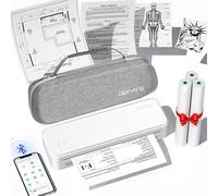 Gloryang Impresora portátil sin tinta para viajes, impresora térmica inalámbrica compatible con tamaño carta de EE. UU., 8.5 x 11 pulgadas, máquina Bluetooth incluye funda de transporte y 3 rollos de