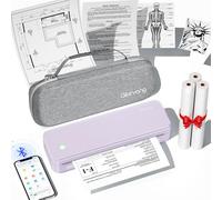 Gloryang Impresora portátil sin tinta para viajes, impresora térmica inalámbrica compatible con tamaño carta de EE. UU., 8.5 x 11 pulgadas, impresora Bluetooth incluye funda de transporte y 3 rollos