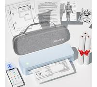 Gloryang Impresora portátil sin tinta para viajes, impresora térmica inalámbrica soporta tamaño carta de EE. UU. de 8.5 x 11 pulgadas, impresora Bluetooth incluye funda de transporte y 3 rollos de kit