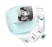 Gloryang Impresora térmica portátil de etiquetas - Mini fabricante de etiquetas Bluetooth con aplicación, máquina para hacer calcomanías sin tinta para manualidades, diario, oficina y uso doméstico