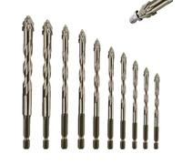 Gloryboom Drill Bit, Gloryboom New Four-Flute Sawtooth Eccentric Drill Bit, Multifunctional Wear-Resistant Masonry Drills Bits Tap, Four Blade Serrated Eccentric Drills (6/8/10/12)
