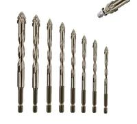Gloryboom Drill Bit, Gloryboom New Four-Flute Sawtooth Eccentric Drill Bit, Multifunctional Wear-Resistant Masonry Drills Bits Tap, Four Blade Serrated Eccentric Drills (3/4/5/6/7/8/10/12)