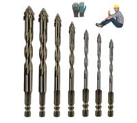 Gloryboom Drill Bit, Gloryboom New Four-Flute Sawtooth Eccentric Drill Bit Set, Wet And Dry Use for Metal, Stone, Concrete (C#1)