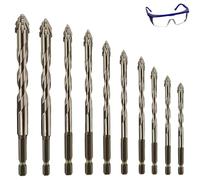 Gloryboom Drill Bit Set, New Four-Flute Sawtooth Eccentric Design, Titanium Coated Multi-Size Tap & Drill Combo for Metal Wood Plastic (1 Set)
