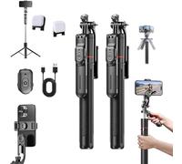 Gloryboom Gimbal Stabilizer - Master Every Move, Smart Ai Facial Recognition Phone Tripod with Fill Light & Remote, 360° Automatic Rotation Anti-Shake, for Live Video Recording, Training (2PCS)