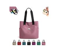 Gloryboom Shoulder Bag, Large Capacity Water Repellent Multi Pocket Nylon Shoulder Bag, Large-Capacity Bags Smart Tote (Pink)