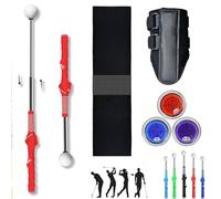 Gloryboom Telescopic Club, Retractable Golf Swing Training Aid, Complete Collection of Golf Practice Accessories, for Right and Left-Handed Golfers, Home or Range Use (Red)