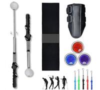 Gloryboom Telescopic Club, Retractable Golf Swing Training Aid, Complete Collection of Golf Practice Accessories, for Right and Left-Handed Golfers, Home or Range Use (Black)