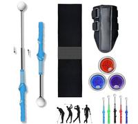 Gloryboom Telescopic Club, Retractable Golf Swing Training Aid, Complete Collection of Golf Practice Accessories, for Right and Left-Handed Golfers, Home or Range Use (Blue a)