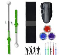 Gloryboom Telescopic Club, Retractable Golf Swing Training Aid, Complete Collection of Golf Practice Accessories, for Right and Left-Handed Golfers, Home or Range Use (Green)