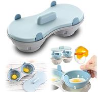 Gloryit Huevo al Vapor para Microondas Horno de Huevos Microondas Hervidor de Huevos Hervidor de Huevos para Microondas Máquina para Hacer Huevos Escalfados en Microondas Copas Dobles Con Cubierta