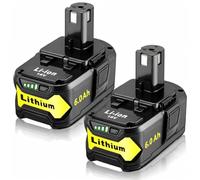 GloryTask Paquete de 2 baterías de repuesto de alta capacidad de 8000 mAh para batería Ryobi de 18 V, compatible con herramientas eléctricas inalámbricas y cargador Ryobi de 18 V ONE+