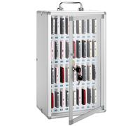 Glosen - Armario de almacenamiento para teléfonos móviles con 36 ranuras con llave, armario portátil para teléfonos móviles con 【2 ranuras de diferentes tamaños】 (plata)