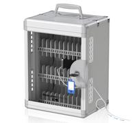 Glosen Caja de bloqueo para teléfono celular con llave para examen escolar, aula, oficina (plata, 36 ranuras, aleación de aluminio), gabinete de almacenamiento portátil para teléfono para la escuela