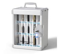 Glosen Caja de bloqueo para teléfono (plata, 24 ranuras, llave universal)