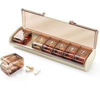 Glosen Pastillero Semanal 7 Días, Pastillero Grande con 7 Compartimentos Desmontables, Pastillero de Viaje, Pastilleros Semanales 1 toma, Pill Box para Vitaminas, Medicamentos y Suplementos (Blanco)