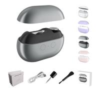 Glosrity Easyclip Smart Nail Clipper, Integrated Shear/Grinding System, 2 Speeds Automatic Nail Trimmer, with LED Light & Clip Storage, for Adults, Seniors (Gray)