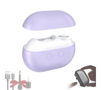 Glosrity EasyClip Smart Nail Clipper, Multi-Function Electric Nail Clippers and Polisher with LED Light & Storage Box, USB Rechargeable, Cut and Polish Nails in One Piece, for Adults(Purple,1PC)