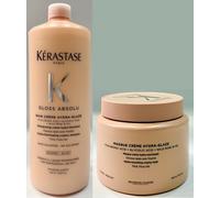 Gloss Absolu Hydra Glaze : Bain Creme 1000ML + Masque Creme 1000ML Kerastase