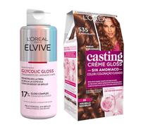 Gloss Con Ácido Glicólico Cabello Suave Y Brillante + L'Oreal Paris Casting Crème Gloss Creme Tinte para Cabello, Chocolate