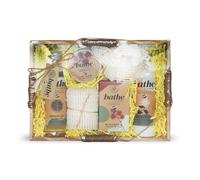 GLOSS ! Set de baño BATHE IN NATURE - Set de belleza - Productos de bienestar - Set de regalo original, cumpleaños, Navidad, San Valentín, maestra, Día de la Madre - PLATEAU