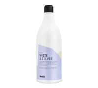 GLOSSCO PROFESSIONAL - Champú Pelo Blanco, Decolorado o Rubio White & Silver, 1000 ml, Pigmentos Neutralizantes y Vitamina B5, Neutraliza Reflejos Amarillos, Matizador, Hidratación Profunda Cabello