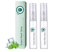 Glosshield de reparación de la lengua, refresca la respiración, alivia la boca seca, el sabor a la menta, el alivio de la lengua fisurada, el cuidado de la salud bucal (2pcs)