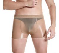 Glossy Oil Shiny - Calzoncillos tipo bóxer para hombre, pantalones cortos de nailon con cintura elástica para comodidad diaria (cofre XL)