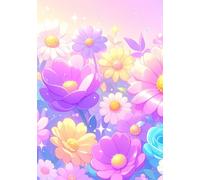 Glossy Pastel floral notebook | Aesthetic Y2K Journal for Girls and Women 7×10 Inch, 100 pages