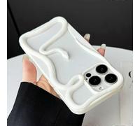 (Glossy White, Multicolor) For iPhone 16 Pro Max Bumper Case 3D Snake Hollow TPU Phone Cover - Electroplated Black