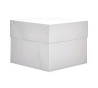 GLOTOMANIA SL - Caja para Tarta Cuadrada Blanca - 20 cm - Pack de 10 Unidades - Cartón Resistente - Fácil Transporte - Calidad Profesional - Ideal para Repostería y Pastelería