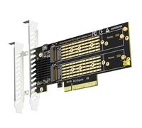 GLOTRENDS PA21 Dual Adaptador M.2 NVMe a PCIe 4.0 X8 sin bifurcación PCIe, configuración de Raid M.2 NVMe Mediante Herramienta del Sistema operativo (Compatible con tamaños 22110/2280)