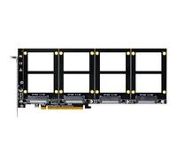 GLOTRENDS PU41 Quad Adaptador U.2 a PCIe 4.0 X16 sin Divisor. Configuración de Raid SSD U.2 Suave Mediante Herramienta del Sistema operativo (Requiere Placa Base de bifurcación PCIe).