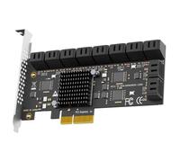 GLOTRENDS SA3220 20-Puerto PCIe X4 SATA Tarjeta de Expansión, Compatible con Windows, Linux, Mac OS, NAS