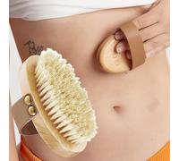 Cepillo Corporal Exfoliante en Seco Anticelulítico de Cerdas Naturales - Masajeador para Celulitis Drenaje y Exfoliación - Ideal para Ducha y Cuidado de la Piel - Dry Brush para Cuerpo