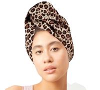 Toalla Turbante de Microfibra Para Pelo Rizado, Secado Rápido, Anti Frizz, Absorbente, Ideal Para Cuidado Del Cabello, Toalla Para el Pelo Mujer, Talla Universal, Leopard Print