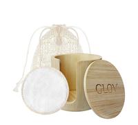 Glov Set de Almohadillas Cosméticas de Bambú Reutilizables 7 Pads Suaves para Cuidado la Piel Limpieza Facial y Eliminación Maquillaje Contenedor Almacenamiento Elegante