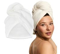 GLOV Toalla para el Cabello Hydroweave™ Twister Turbante de Microfibra Secado Rápido Protección del Cabello Estructura de Waffle Diseño Elástico Versátil para Todo Tipo de Cabello