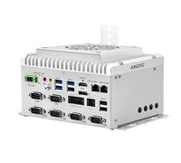 Glovary F1 Fanless Mini PC i3 1215U (6C8T, up to 4.4GHz), 2 x i210AT Gigabit LAN, Linux Industrial Computer DIN Rail, 8GB RAM 256GB NVMe SSD, 6 x RS232 COM, 8 Pin GPIO, USB3.2, 9-36V Auto Power On