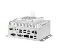 Glovary F1 Fanless Mini PC i5 1235U (10C12T, up to 4.4GHz), 2 x i210AT Gigabit LAN, Linux Industrial Computer DIN Rail, 8GB RAM 256GB NVMe SSD, 2 x RS232 COM, 8 Pin GPIO, USB3.2, 9-36V Auto Power On