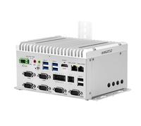 Glovary F1 Industrial Fanless Mini PC i5 8265U, Micro Computer DIN Rail, 8GB RAM 256GB NVMe SSD, 2 x LAN (i210+i219-LM), 6 x RS232 COM, 8 Pin GPIO, 4USB3.2, 9-36V Auto Power On