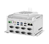 Glovary F1 Industrial Fanless Mini PC i7 1255U, Micro Computer DIN Rail, 8GB RAM 256GB NVMe SSD, 2 x Gigabit LAN, 8 x RS232 COM, HD DP Dual Display, 3USB3.2, 9-36V Auto Power On