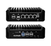 Glovary Firewall Micro Appliance N150, 4 x i226V 2.5GbE LAN Mini PC, M1, OPNsense Computer Hardware, DDR5 32GB RAM 1TB SSD, AES-NI, Support 1 to 4 NVMe Adapter Board, 8USB Port, TF Card Slot