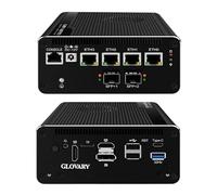 Glovary Micro Firewall Appliance 13th Gen U300E, Dual 10GbE 82599ES SFP+ Mini PC Router, 4 x 2.5GbE LAN Home Server, DDR5 16GB RAM 256GB (PCIe4.0 x4) SSD, TypeC 10Gbit, Win11, OPNsense Hardware
