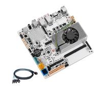 Glovary Placa base Mini ITX NAS de 6 bahías con CPU N150, DDR5 SODIMM, 3 ranuras NVMe, 2 x LAN RJ45 X550-AT2 de 10GbE, 17 x 17 cm, placa base para PC de servidor doméstico, 2USB3.0, USB-C, GPIO