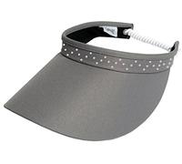 Glove It Negro Bling Cristal Cuadrados Visera, Mujer, Grey Bling Coil Visor, Grey Bling Coil